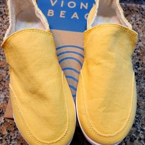 Vionic Beach Wave Yellow Slip Ons